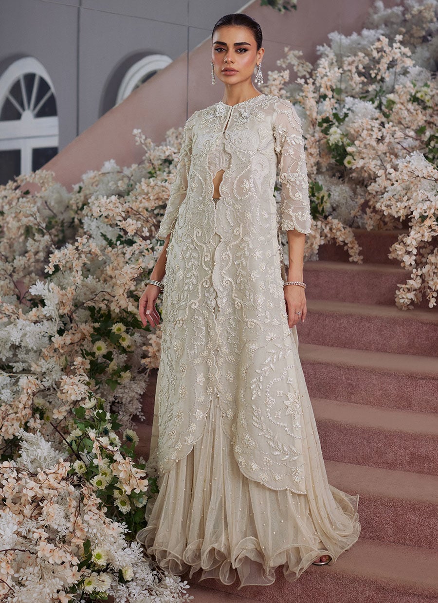 Vanika Ivory Organza Jacket - LFB06