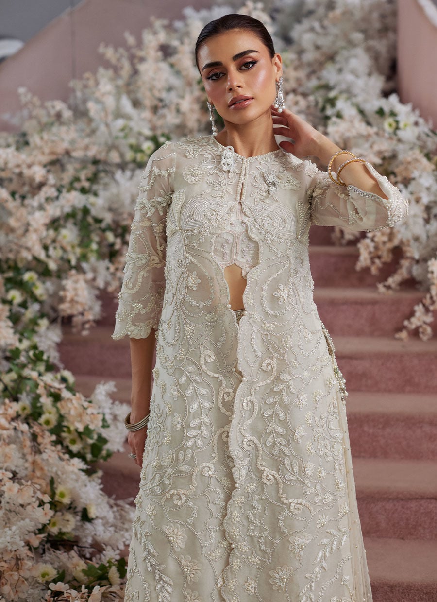 Vanika Ivory Organza Jacket - LFB06